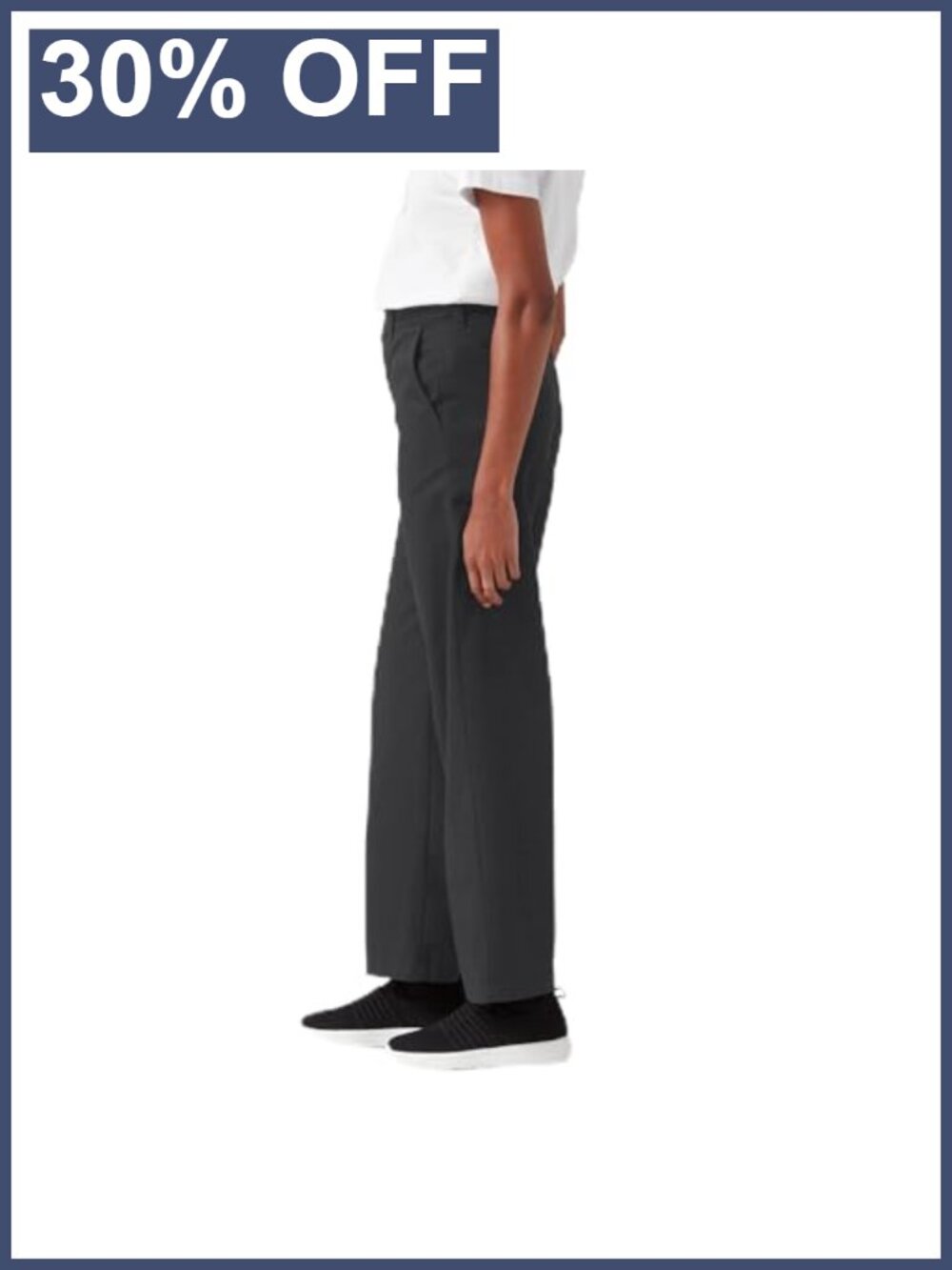High Rise Wide Leg Flat Front Work Pants Pockets